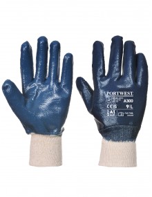 Portwest A300 Fully Coated Nitrile Knitwrist Gloves Gloves